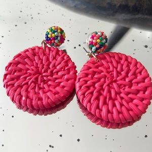 J.Crew Multicolor Drop Beaded Woven Earrings